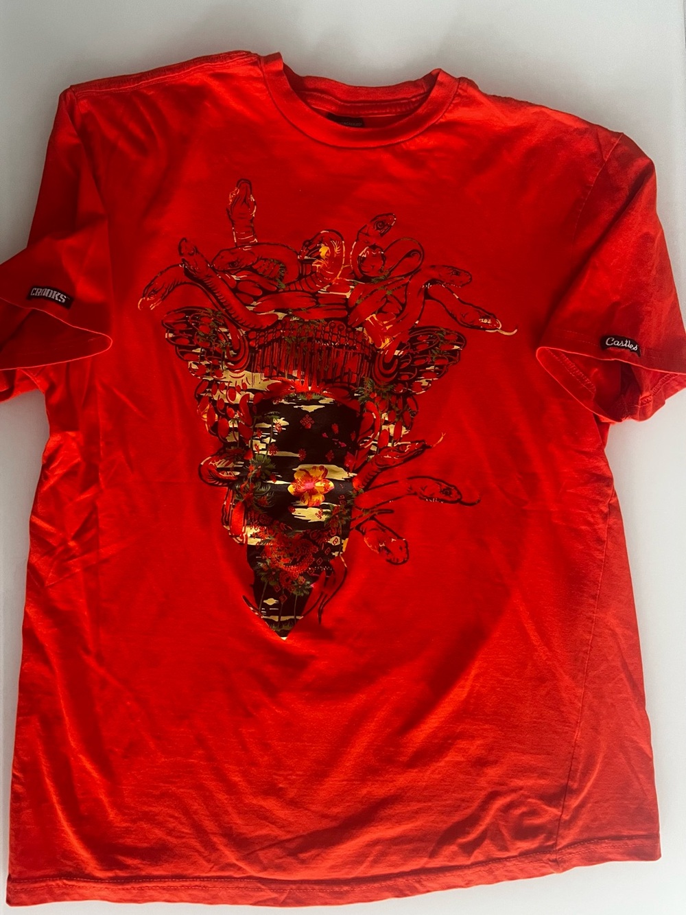 Orange Crooks & Castles Medusa Bandana Graphic Tee
